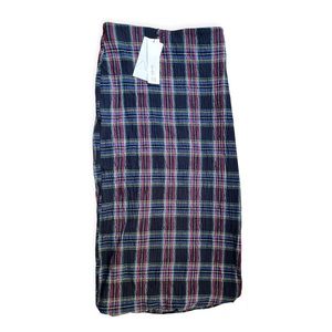 NWT ZARA Plaid Midi Skirt in Blue, Red, White, sz Small
